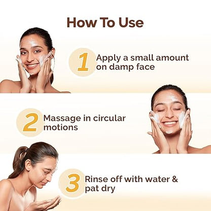 MAMAEARTH Ubtan Face Wash with Turmeric & Saffron, 50ml | Suitable for daily facial cleansing routines.