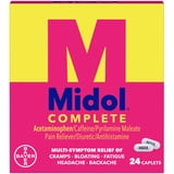 Midol Complete Menstrual Pain Relief Caplets with Acetaminophen, 24 ct