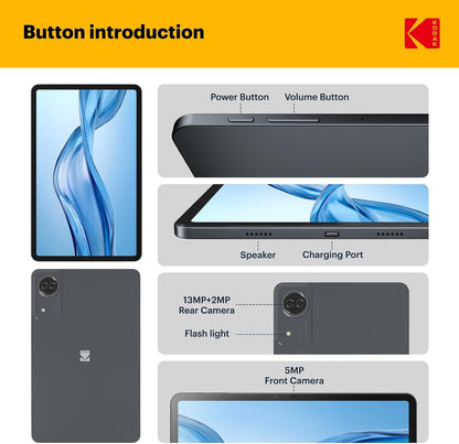 KODAK K12 12 Inch Android 15 Tablet, 18GB RAM 128GB ROM(1TB Expandable), 2000x1200 Incell Display, Octa-Core Processor, 8000mAh Battery, Dual WiFi, Bluetooth