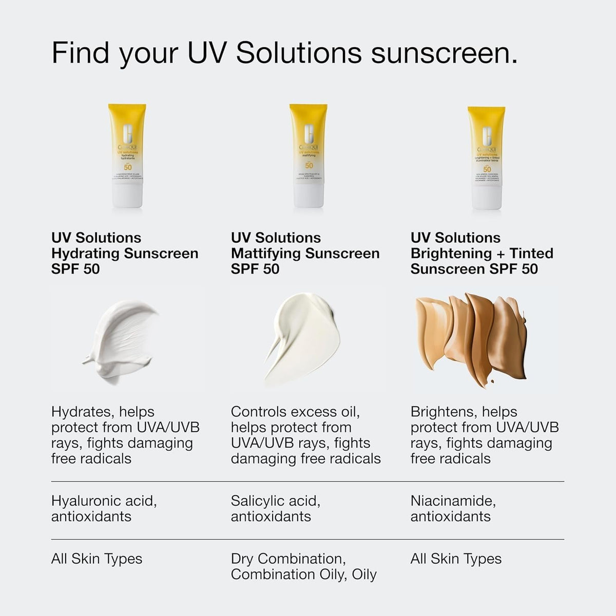 Clinique UV Solutions Brightening + Tinted Sunscreen for Face SPF 50 | Mineral Sunscreen with Niacinamide and Zinc Oxide, 1.3 Fl Oz