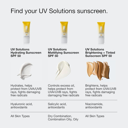 Clinique UV Solutions Brightening + Tinted Sunscreen for Face SPF 50 | Mineral Sunscreen with Niacinamide and Zinc Oxide, 1.3 Fl Oz