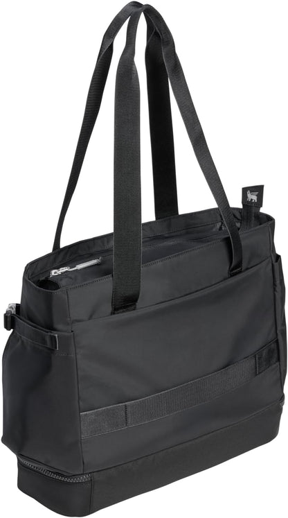 STANLEY Vitalize Tote| Gym, Work & Travel Bag with Laptop Sleeve | Expandable Bottom Compartment | Tumbler & Water Bottle Pockets | Durable Recycled Fabric | Black