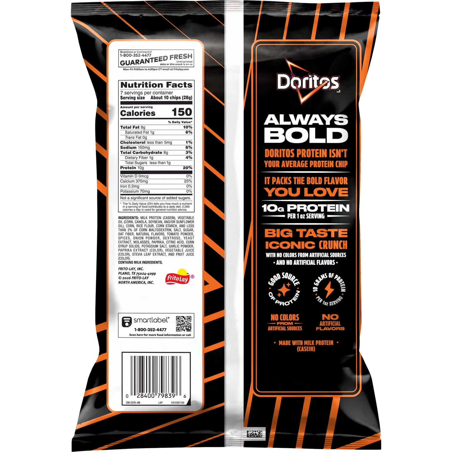 Doritos Protein Sweet & Tangy BBQ Tortilla Chips Bag, 7 oz
