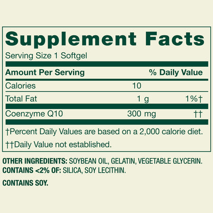 Spring Valley Rapid-Release CoQ10 Dietary Supplement Softgels for Heart Health, 300 mg, 60 Count