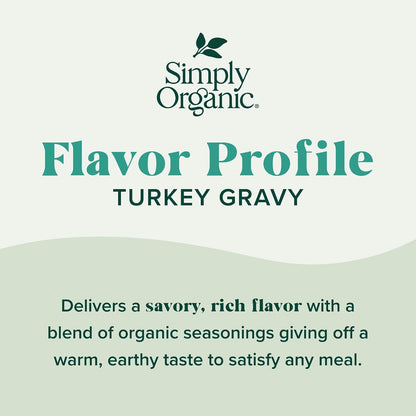 Simply Organic Turkey Flavored Gravy Mix - Certified Organic, Gluten Free | 0.85 Ounce (Pack of 12)