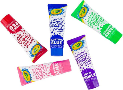 Crayola Bathtub Fingerpaint 5 Color Variety Pack, 3 Ounce Tubes (Bluetiful Blue, Screamin' Green, Radical Red, Flamingo Pink, Royal Purple)