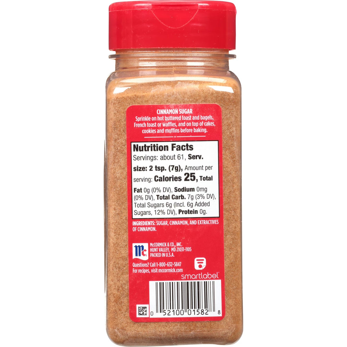 McCormick Non-GMO Kosher Cinnamon Sugar, 15.0 oz Bottle