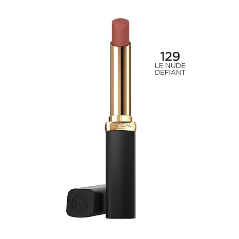 L'Oreal Paris Colour Riche Intense Volume Matte Lipstick, Lip Makeup Infused with Hyaluronic Acid for up to 16HR Wear, Le Nude Defiant, 0.06 Oz