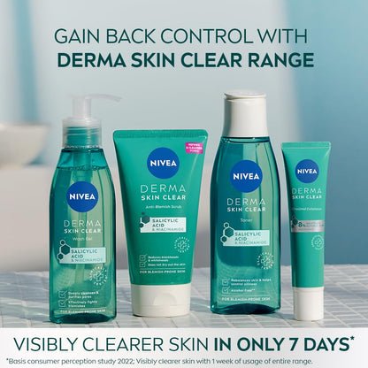 NIVEA Derma Skin Clear Anti-Blemish Peeling 150 ml – Exfoliating Clarifying Gel with Salicylic Acid, Sea Salt & Niacinamide for Pore-Refining Face & Body Care