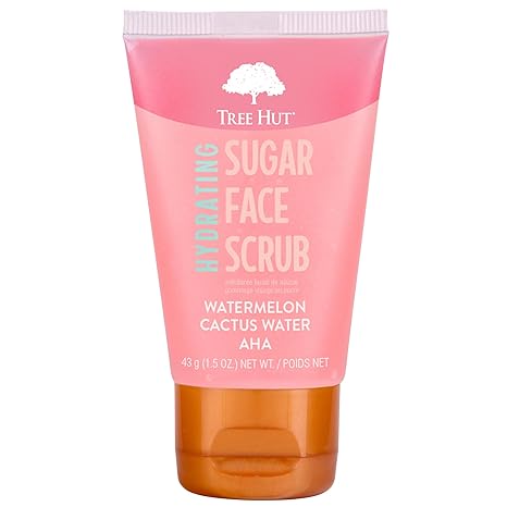 Tree Hut Mini Watermelon & Cactus Hydrating Face Scrub, Deep Cleans Pores to Remove Dead Skin & Impurities, Travel Size, 3.4 fl oz.