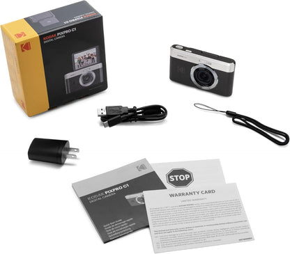 Kodak PIXPRO C1 Digital Camera, 13MP Compact Point & Shoot (Black)
