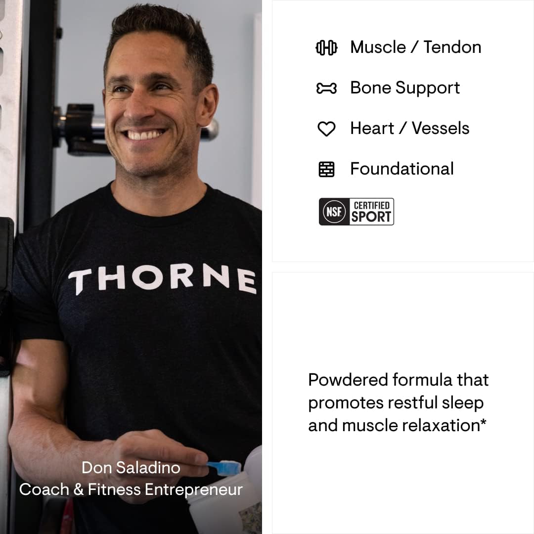 THORNE - Sleep Support Duo - Magnesium Bisglycinate Powder + Melaton-3 for Restful Sleep - 60 Servings