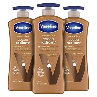 Vaseline Intensive Care Cocoa Radiant Body Lotion and Illuminate Me Shea Butter Whipped Body Butter Bundle, 20.3 oz and 11 oz
