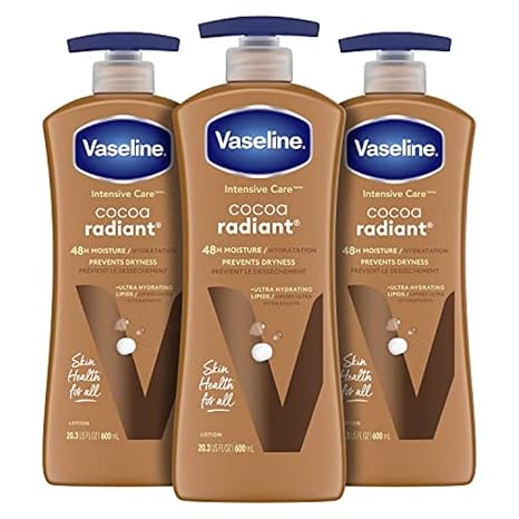 Vaseline Intensive Care Cocoa Radiant Body Lotion and Illuminate Me Shea Butter Whipped Body Butter Bundle, 20.3 oz and 11 oz