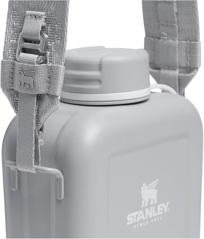 Stanley Next x Nature Canteen 25 oz | Lightweight Stainless Steel Water Bottle with Adjustable Strap & Tethered Lid | BPA-Free | Ash