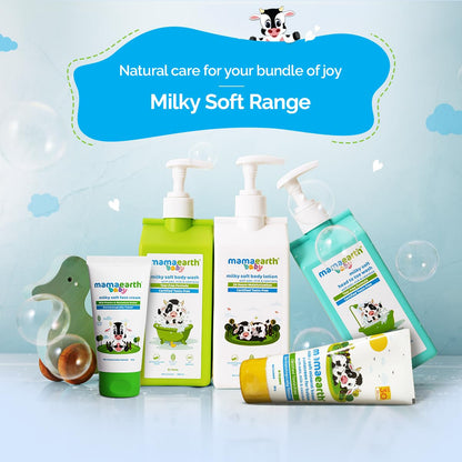 MAMAEARTH Milky Soft Head to Toe Wash with Oats, Milk & Calendula, 400ml | Head to toe wash formulated with oats, milk, and calendula.