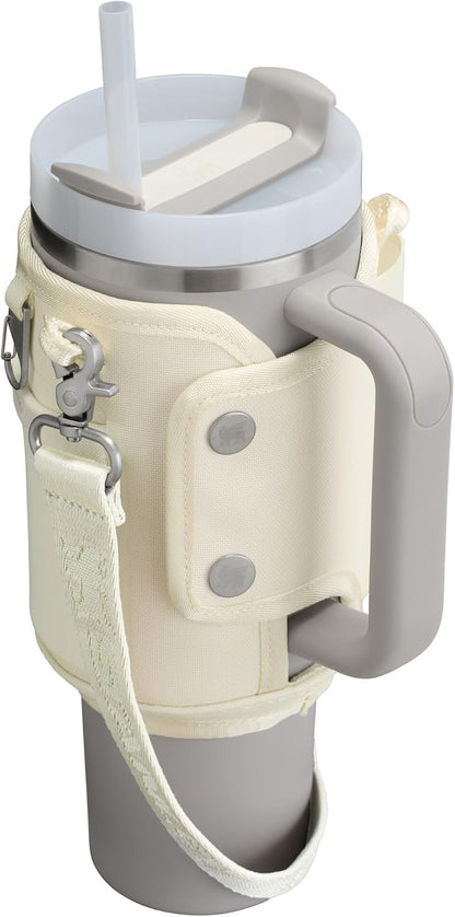 STANLEY All Day Quencher Carry All for 40 oz Tumbler with Handle | Crossbody Bag with Phone Holder Pocket, Card Sleeve & Detachable Strap | Water Bottle Carrier Bag | BPA-Free | Cream