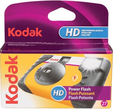 Kodak Power Flash 35mm One-Time-Use Disposable Camera (ISO-800) (4 Pack)