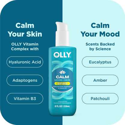 OLLY Vitamins Mini Body Serum & Body Wash Mixed Pack 4 Count Hydrates & Repairs Skin Barrier, TSA Approved