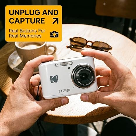 Kodak PIXPRO FZ45 Digital Camera Blue, 16MP Point & Shoot with 4X Optical Zoom, 27mm Wide Angle, 2.7 Inch LCD, 1080p Video Bundle with Tudak Compatible Camera Case 32GB SD Card, & Microfiber Cloth