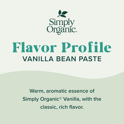 Simply Organic Vanilla Bean Paste, 4 Ounce Jar | Certified Organic, Kosher, Vegan, Non-GMO Rich Soft Paste, Warm Woody Aroma