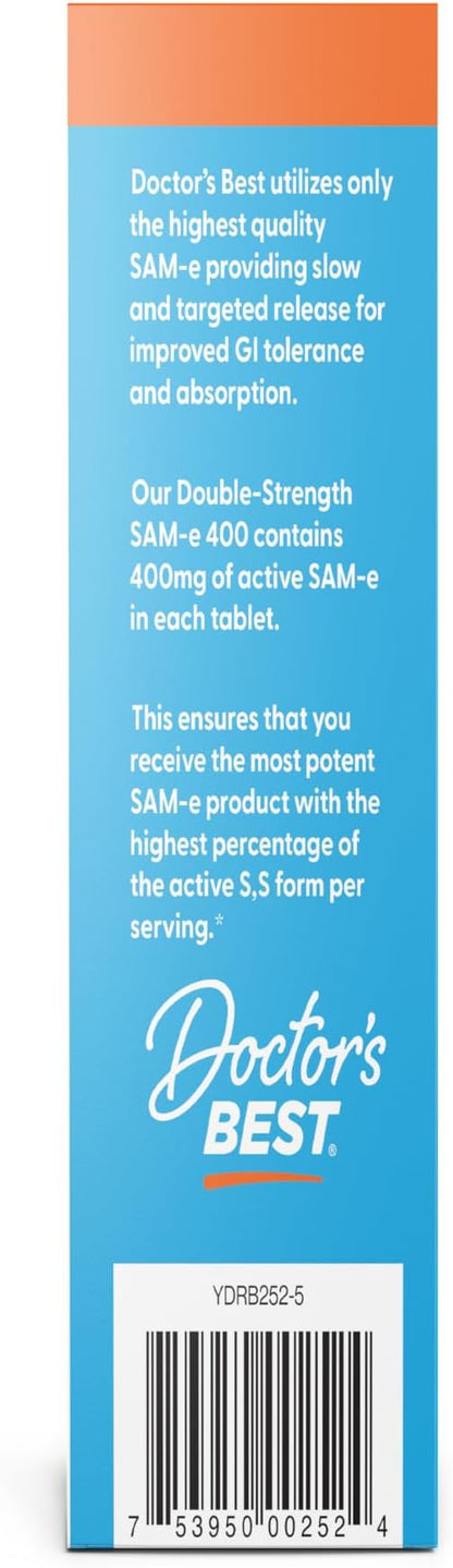 Doctor's Best SAM-e Double Strength Supplement, 60 Enteric Coated Tablets