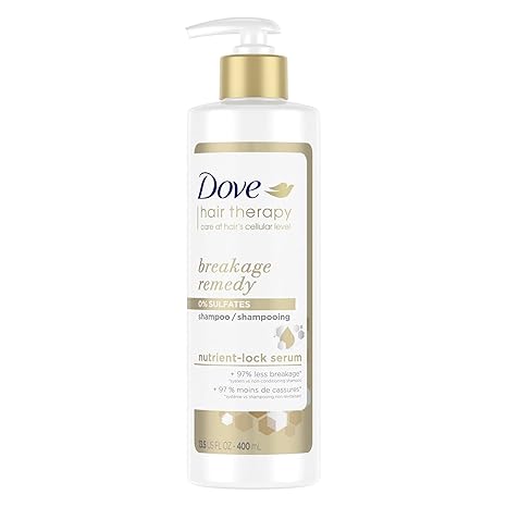 Dove Hair Therapy Shampoo for Damaged Hair Breakage Remedy Hair Shampoo with Nutrient-Lock Serum 13.5 fl oz