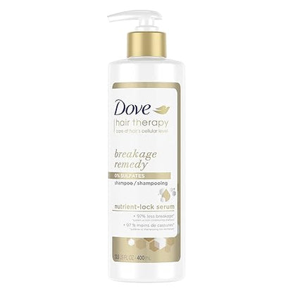 Dove Hair Therapy Shampoo for Damaged Hair Breakage Remedy Hair Shampoo with Nutrient-Lock Serum 13.5 fl oz
