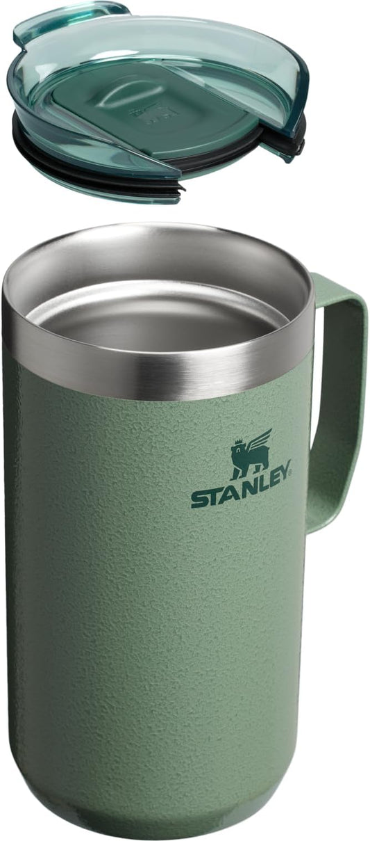 STANLEY Everyday Camp Mug 24oz | Drink Through Lid | Cup for Coffee, Tea and Drinks | Insulated Stainless Steel Coffee Mug | BPA-Free | Hammertone Green