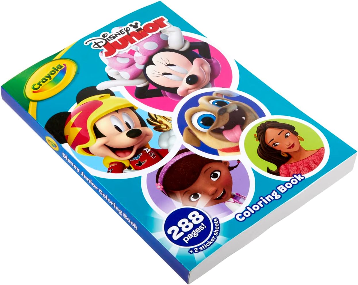 Crayola Disney Jr. Coloring Book (288 Pages), Includes Disney Stickers, Giant Coloring Book for Kids & Adults, Travel Activity, Ages 3 +