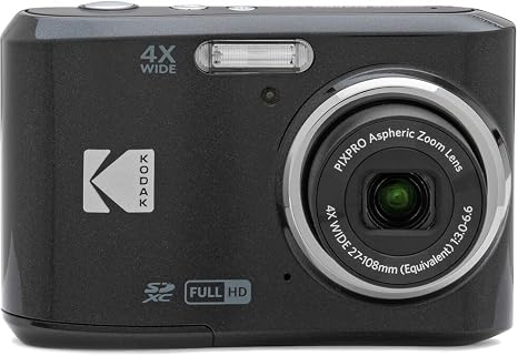 Kodak Pixpro FZ45 Digital Camera Bundle, Includes: SanDisk 32GB Memory Card, Spare Batteries, Hard Shell Camera Case and Card Reader (5 Items) (Black)