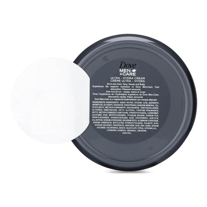 Dove Men+Care Ultra Hydra Cream, Face, Hands and Body care, All Skin Types, 3-Pack of 5.07 Oz Each, Jar