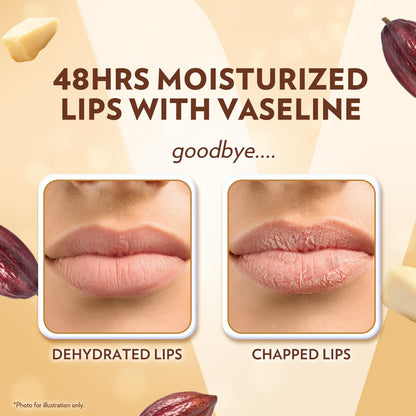 Vaseline Lip Therapy Cocoa Butter, Twin Stick, 48 Hour Moisturization, 2 Count