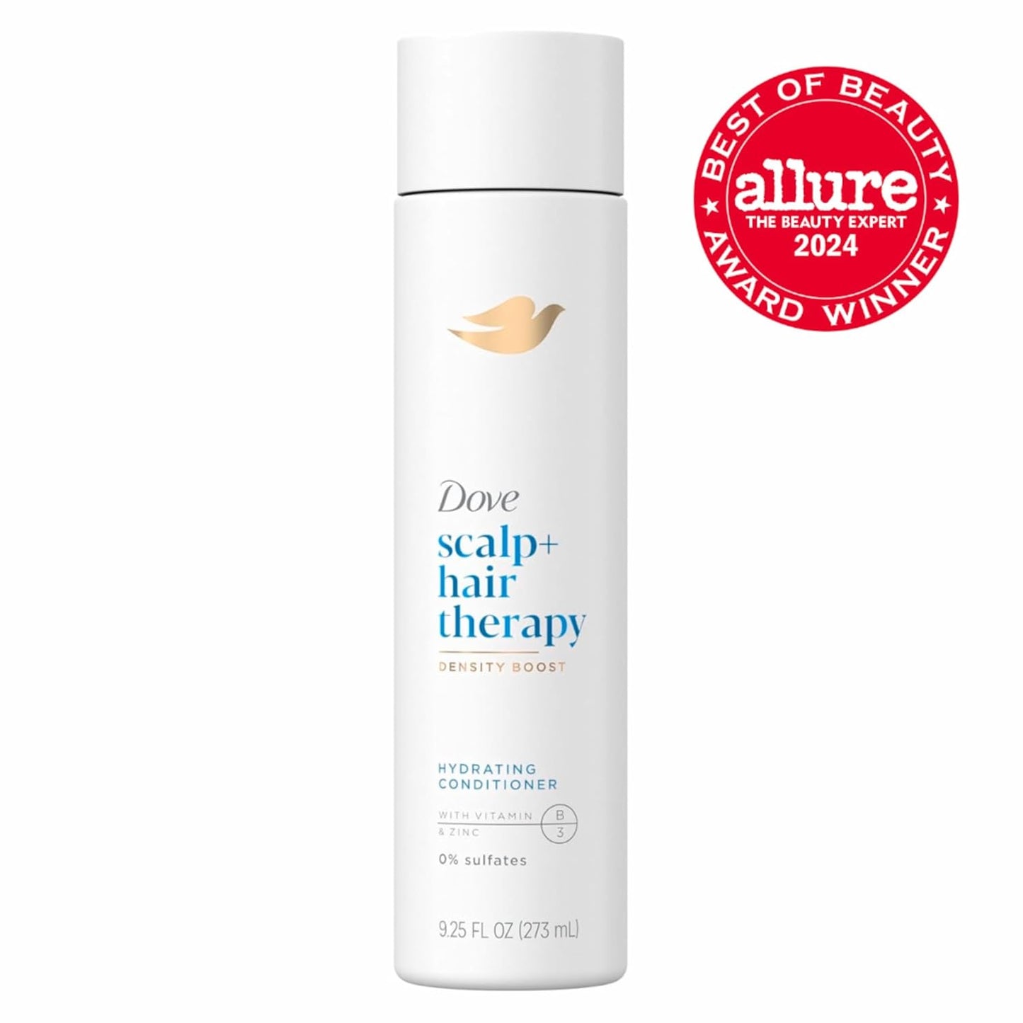 Dove Density Boost Hydrating Conditioner Scalp Therapy for Dry Hair, with Vitamin B3, Zinc and 0% Sulfates, 9.25 oz
