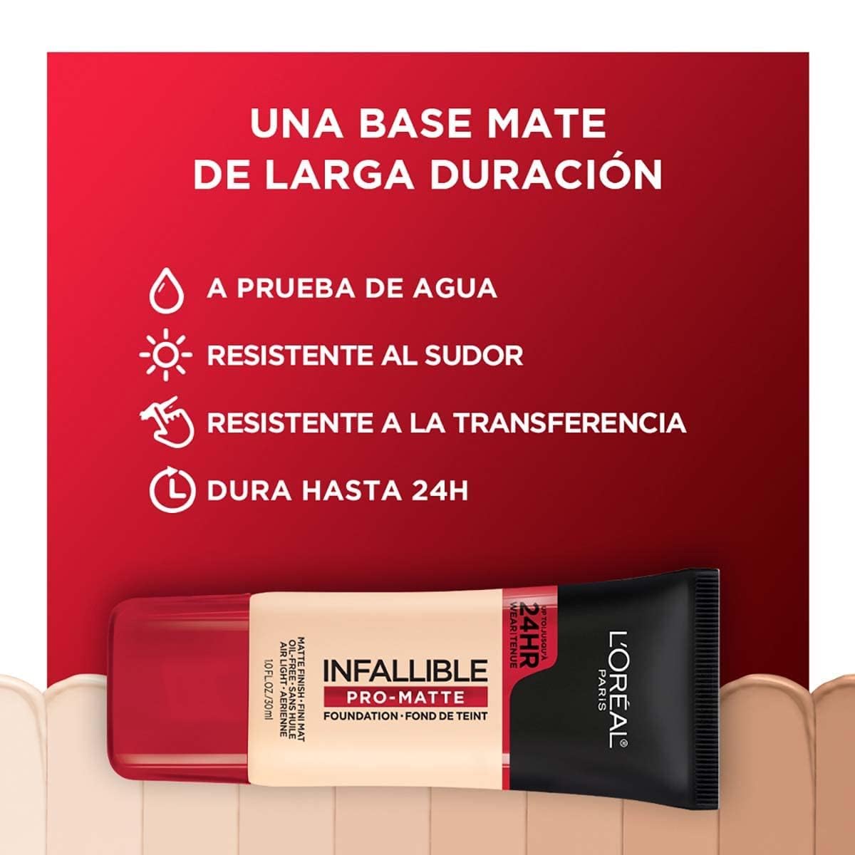 L'Oreal Paris Cosmetics Makeup Infallible Pro-Matte Liquid Longwear Foundation, Natural Beige, 1 fl oz. (Pack of 2)