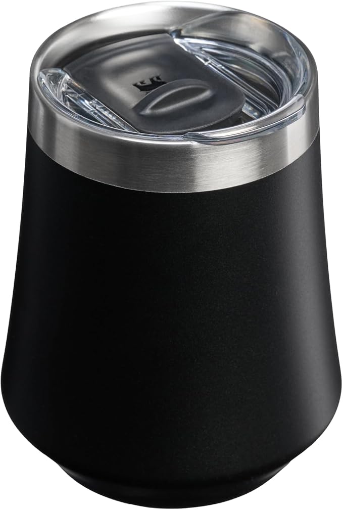 STANLEY Reserve Wine Tumbler | 11 oz Stainless Steel Travel Mug For Wine, Cocktails, Soda | Keeps Drinks Cold for Hours | BPA-Free | Black 2.0