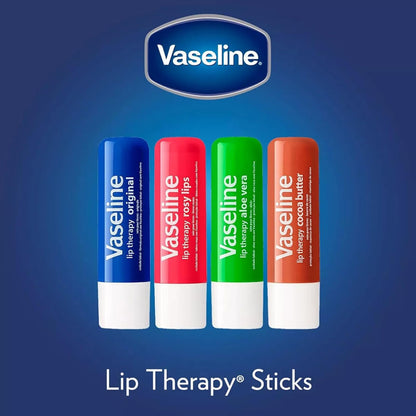 Vaseline Lotion & Lip Therapy Bundle – Healthy Hands Stronger Nails with Keratin Intensive Care Hand Lotion + Original Lip Balm Tube