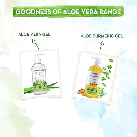 MAMAEARTH Aloe Turmeric Gel with Aloe Vera & Turmeric, 300ml | Lightweight gel texture suitable for daily skincare routines.