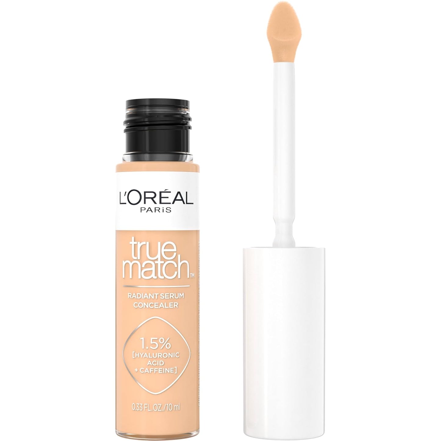 L'Oreal Paris True Match Radiant Serum Concealer, Brightening Under Eye Concealer Make Up with 1.5% Hyaluronic Acid and Caffeine, N5, 0.33 Oz