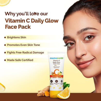 MAMAEARTH Vitamin C Daily Glow Face Wash with Vitamin C & Turmeric 100ml