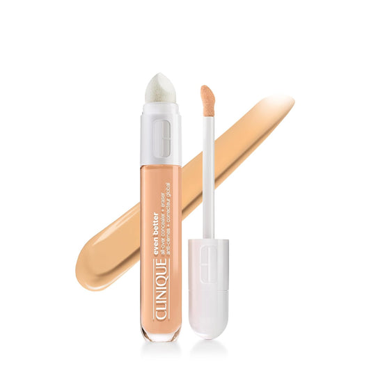 Clinique Even Better All-Over Full Coverage Concealer + Eraser Makeup For Dark Undereye Circles | With Hyaluronic Acid + Caffeine | Hydrating, Brightening + Depuffing