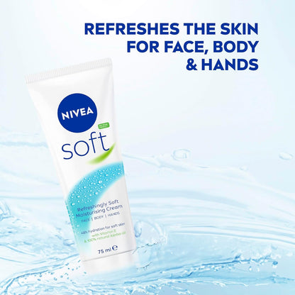 NIVEA Soft Refreshingly Soft Moisturizing Cream, Multipack, 2.6 Ounce (Pack of 12)