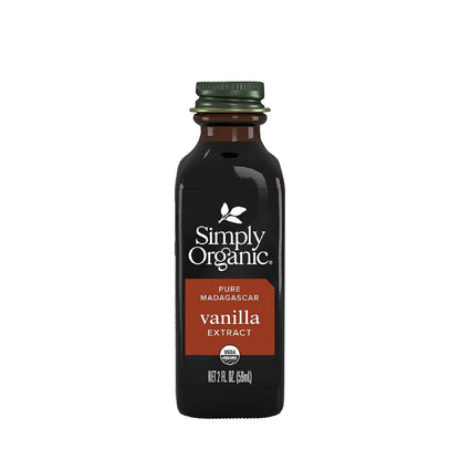 Simply Organic Pure Madagascar Vanilla Extract, 2-Ounce Glass Jar, Certified Organic, Sugar-Free Flavor For Smoothies