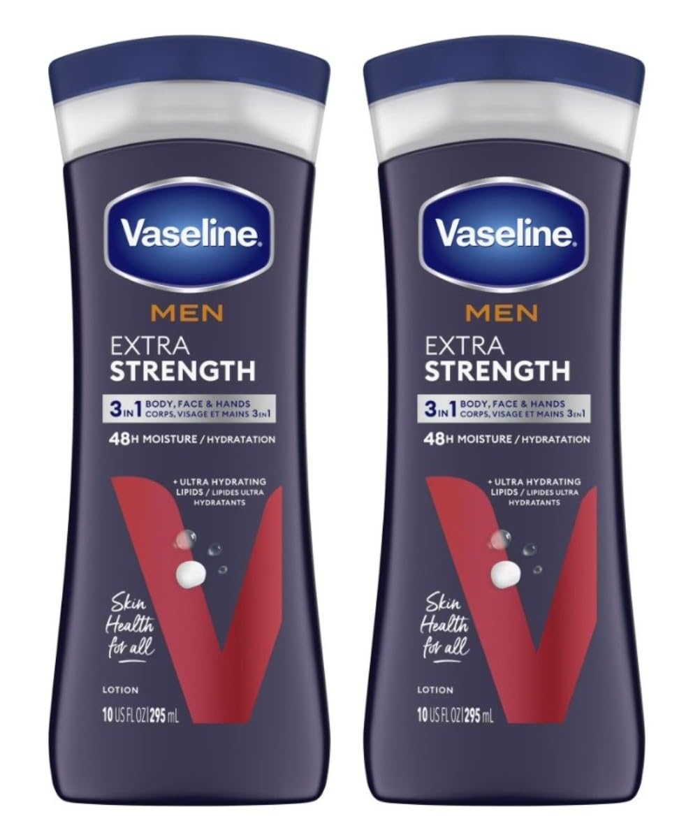 Vaseline Mens Extra Strength Lotion 10 Ounce (295ml) (2 Pack)