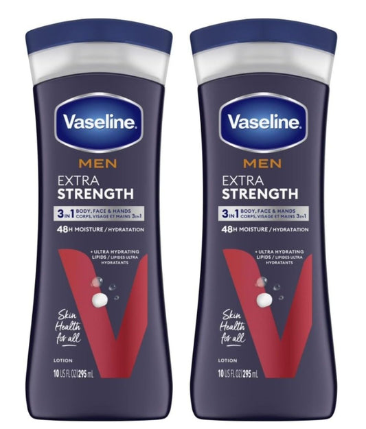 Vaseline Mens Extra Strength Lotion 10 Ounce (295ml) (2 Pack)