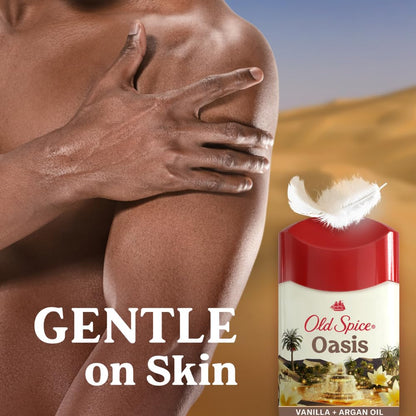 Old Spice Dry Feel Antiperspirant Deodorant for Men, 24/7 Long Lasting Freshness, 24/7 Sweat & Odor Protection, Gentle on Skin with Skin Conditioners, Oasis with Vanilla + Argan Oil Scent, 2.6 oz