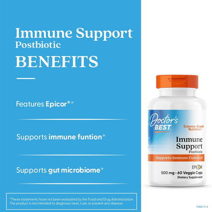 Doctors Best EpiCor Immune Support Postbiotic Supplement, 60 Veg Caps