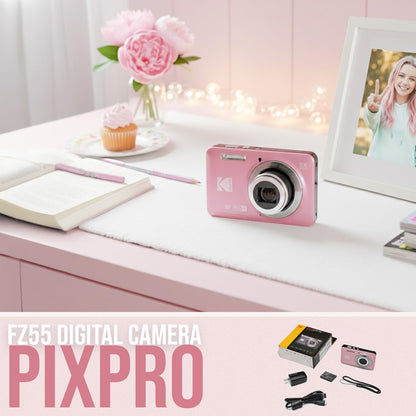 KODAK PixPro FZ55 Friendly Zoom Pastel Digital Camera Bundle