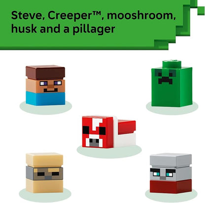 LEGO Minecraft Mini Biomes Building & Pretend Play Toy for Boys & Girls - Video Game Playset & Toy Figures for Preteens, Ages 12 + - W/2 Minifigures & 3 Microfigures - Gift Idea for Birthdays - 21589