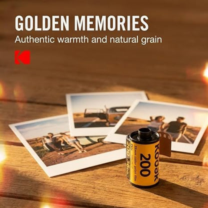 Kodak Gold 200 35mm Film Bundle, 3 Rolls, 36 Exposures Each, for 35mm Film Camera Includes Tudak Premium Microfiber Cloth